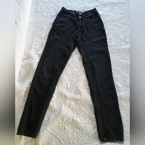 Black, Stretchy, Skinny Jean, High-Waisted, Button-Fly Jeans Sz 3